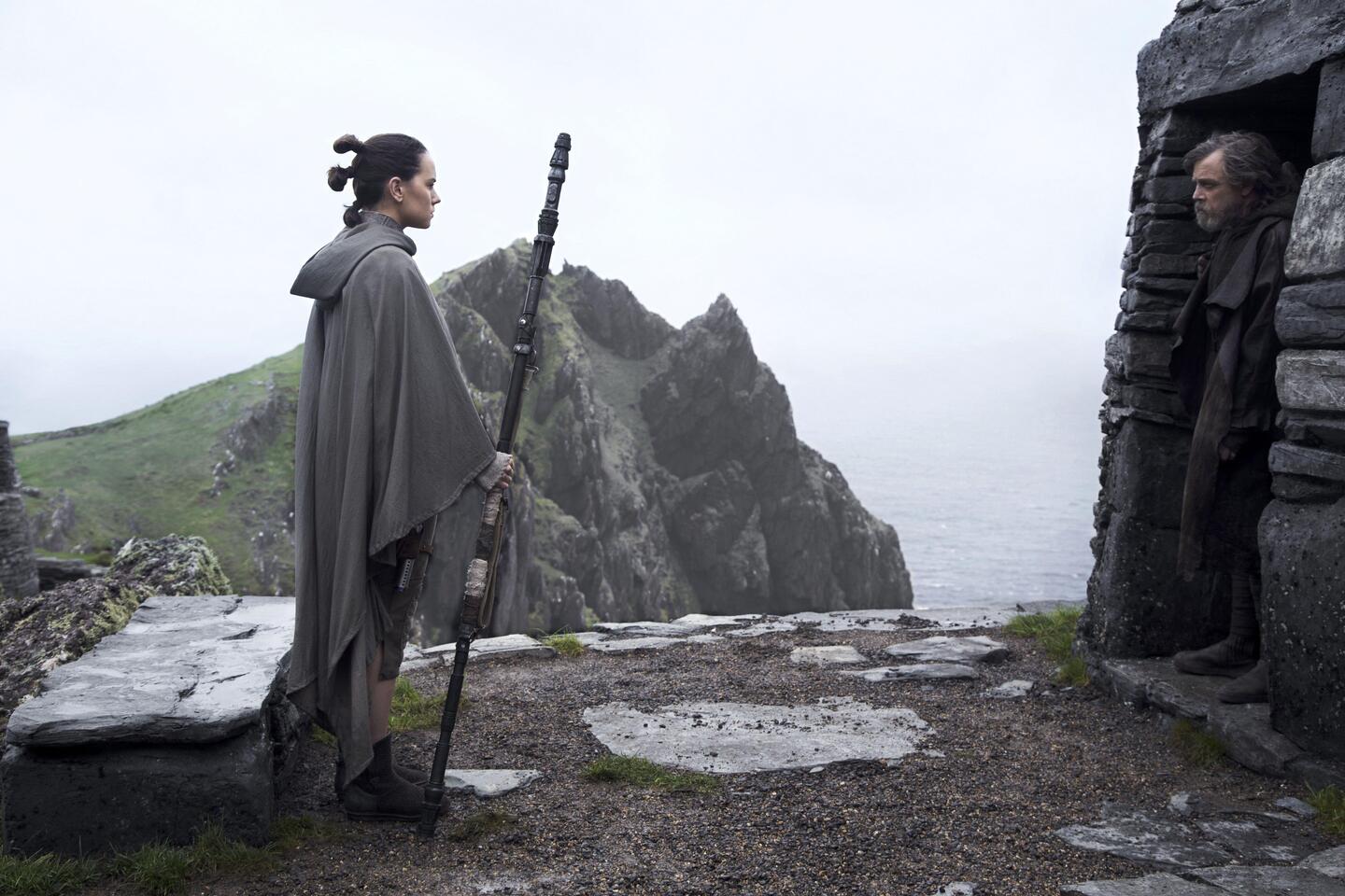 Rugged island landscape reinterpreted as the fictional planet Ahch-To in the Star Wars film series.